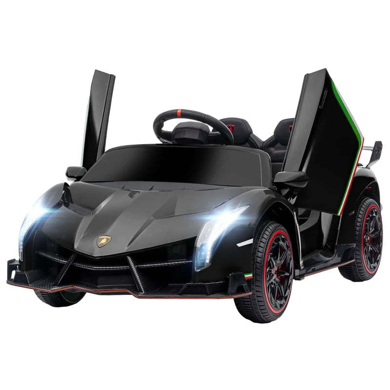 Macchina Elettrica per Bambini Lamborghini Veneno 12V con Telecomando, Età 3-6 Anni, Nero KJ9370-279V90BKKJ9