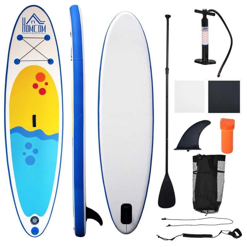 Tavola SUP Gonfiabile Stand Up Paddle con Pagaia Regolabile, Tavola da Surf con Accessori Inclusi, Blu 305x76x10cm QW5A33-008QW5