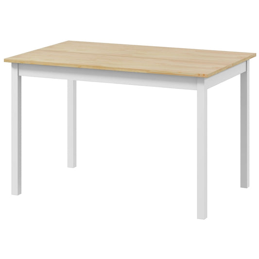 Tavolo da Pranzo 4 Posti con Piedini Antiscivolo, in Legno di Pino, 120x75x75 cm QS783A-103V00NDQS7