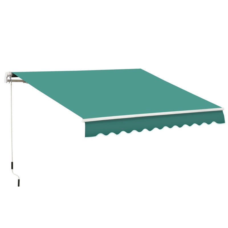 Tenda da Sole per Esterno Avvolgibile a Manovella in Metallo e Alluminio, 4x2.5m, Verde Scuro ED4840-151GNED4