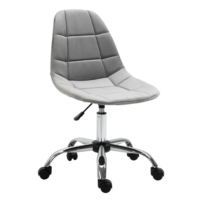 Sedia Girevole , Design Ergonomico e Regolabile Senza Braccioli, Grigio, 59x59x81-91cmED3921-366GYED3