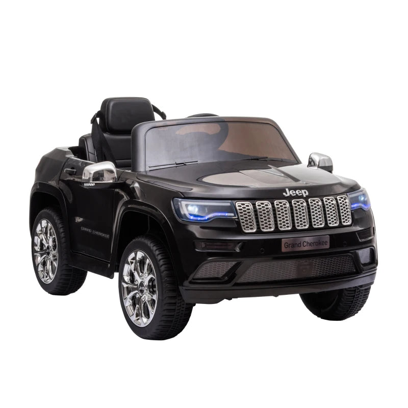 Macchina Elettrica Jeep per Bambini 12V, Guida Manuale e con Telecomando Velocità 0-3km/h, 114x76x58cm, Nero KH4370-190KH4