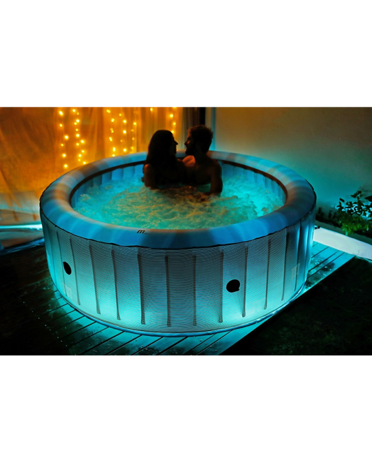 piscina con massaggio massaggiante spa riscaldante idromassaggio piscina gonfiabile fuori terra per esterno interno , in fibra di carbonio , con led e telecomando 205x70