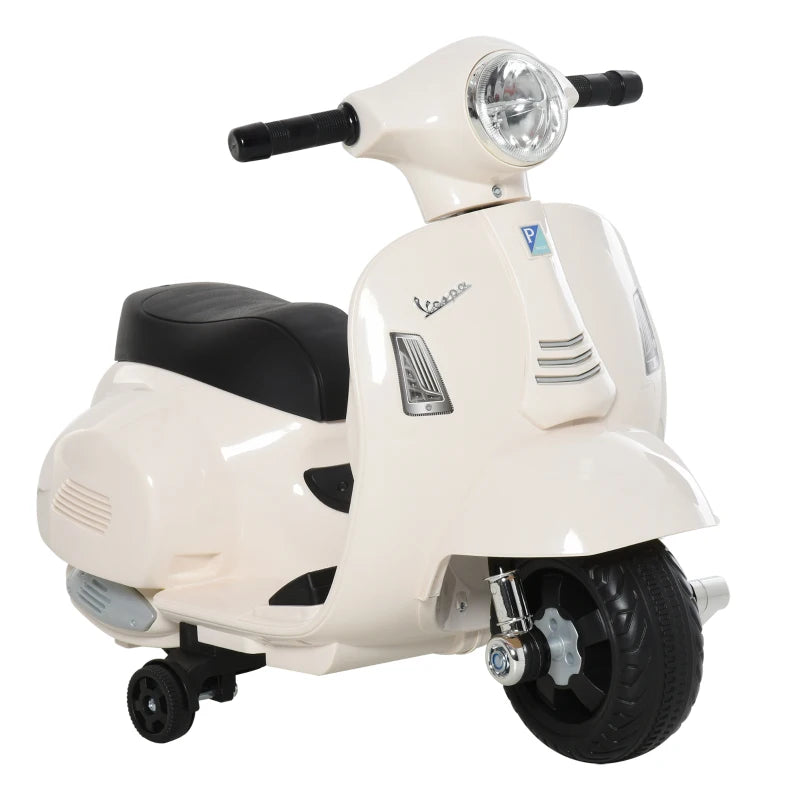 Moto Elettrica per Bambini con Licenza Ufficiale Vespa Batteria 6V, Fari e Clacson, per Bimbi da 18-36 mesi, Bianco, 66.5x38x52cm BV9370-138WTBV9