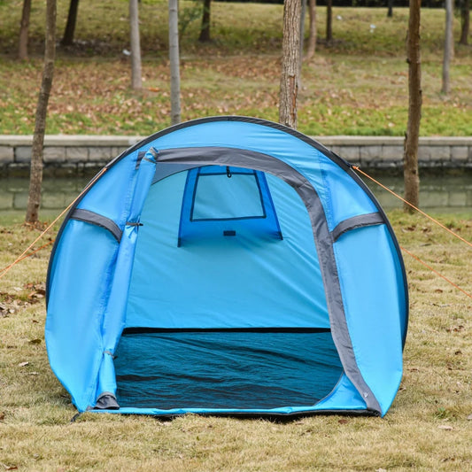 Tenda da Campeggio a Cupola con 2 Finestre e Design Pop-Up a Igloo, 220x108x110 cm, Blu TW3A20-170BUTW3