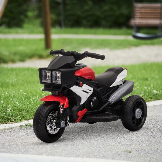 Moto Elettrica per Bambini 3-5 Anni (max. 25kg) con 3 Ruote, Luci e Suoni, Batteria 6V, Rosso, 86x42x52cm GF6370-102RDGF6