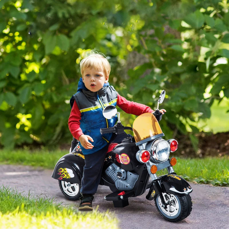 Mini Moto Elettrica per Bambini da 37-72 Mesi 3 Ruote Batteria 6V PP Ferro, Velocità 2.5KM/h, 92×53×67cm GB6370-009GB6