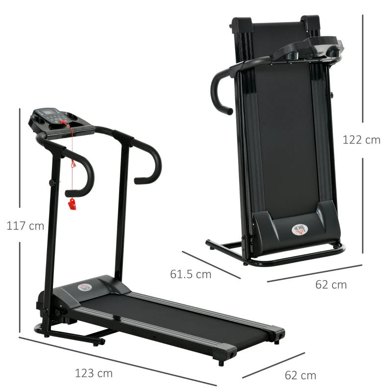 Tapis Roulant Elettrico Pieghevole Salvaspazio, Tapis Roulant Professionale con Display LCD, Velocità 0.8-10km/h e 12 Programmi, Potenza 500W, per Casa e Ufficio, Nero TF9A90-030V01TF9