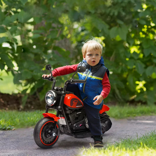 Moto Elettrica per Bambini 18-36 Mesi con Rotelle e Fanale, 76x42x57 cm, Rosso e Nero TR5370-283V90RDTR5