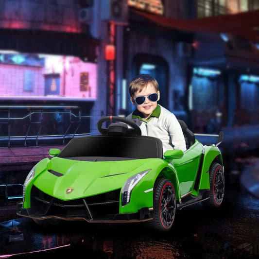 Macchina Elettrica per Bambini Lamborghini Veneno 12V con Telecomando, Età 3-6 Anni, Verde FG4370-279V90GNFG4