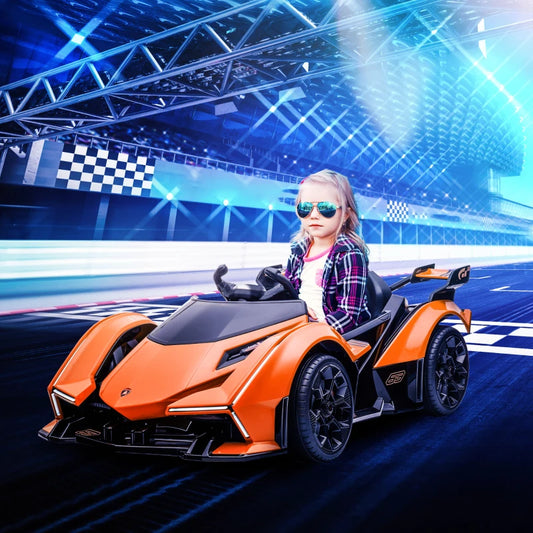 Macchina Elettrica per Bambini Lamborghini con Telecomando, Fari LED e Musica, Età 3+ Anni, Arancione TG6370-204V90OGTG6