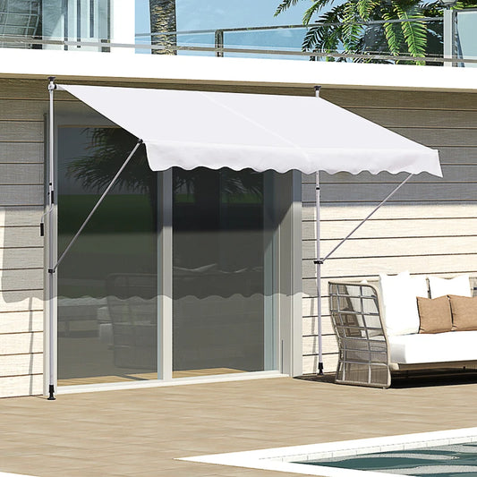 Tenda da Sole a Bracci 3x1.5m con Manovella e Struttura Telescopica, Bianco TY3840-183WTTY3