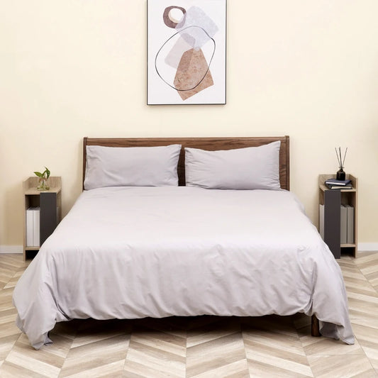 Comodino Moderno Grigio con Ripiano Aperto, Set 2 Pezzi in Truciolato per Camera da Letto e Soggiorno, 27x25x60cm ED7831-570V00GYED7