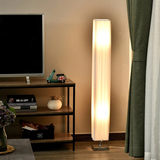 Lampada da Terra con Piantana in Tessuto, Bianco YH8B31-019YH8