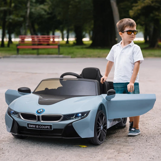 Macchinina Elettrica per Bambini BMW I8 Coupé 6V 3-8 anni con 2.4G Telecomando, Doppie Porte, Luci e Musica, Blu LW6370-118V90LW6