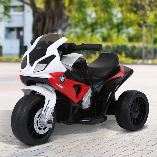 Moto Elettrica per Bambini Max. 20kg con Licenza BMW, 3 Ruote, Batteria Ricaricabile 6V, Bianco Rosso, 66x37x44cm RF9370-064RDRF9