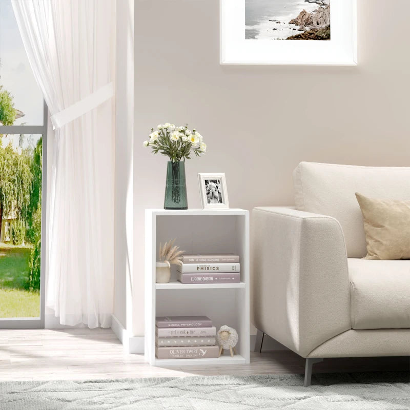 Libreria Bassa in Legno, Mobiletto Multiuso Design Moderno Bianco con Ripiano Regolabile 40x24x61cm JK502-0598JK5