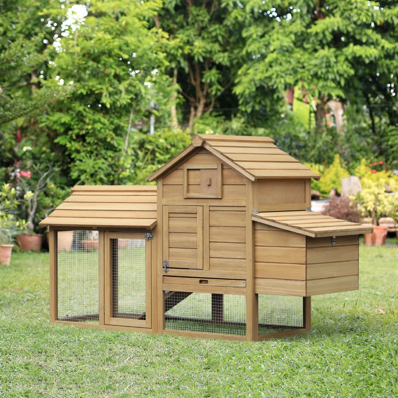 Pollaio Prefabbricato in Legno per 2 Galline con Recinzione e Nido per Cova, 150.5x54x87cm BG7D51-108BG7