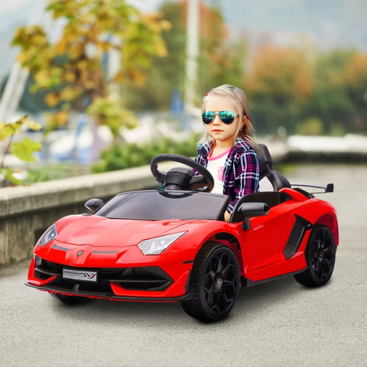 Macchina Elettrica per Bambini a 12V Licenza Lamborghini con Clacson e Telecomando, 107.5x63x42 cm, Rossa TG9370-306V90RDTG9