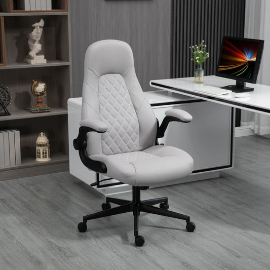 Sedia da Ufficio Ergonomica con Braccioli Ribaltabili e Altezza Regolabile, 67x70x112-122 cm, Grigio 1 valutazioni globali PI7921-564PI7