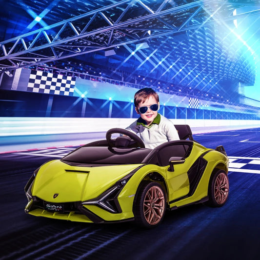 Lamborghini Macchina Elettrica per Bambini 12V con Fari e Musica, Telecomando e Velocità 3-5km/h, Età 3-5 Anni, 108x62x40cm, Verde NB9370-171V90GNNB9