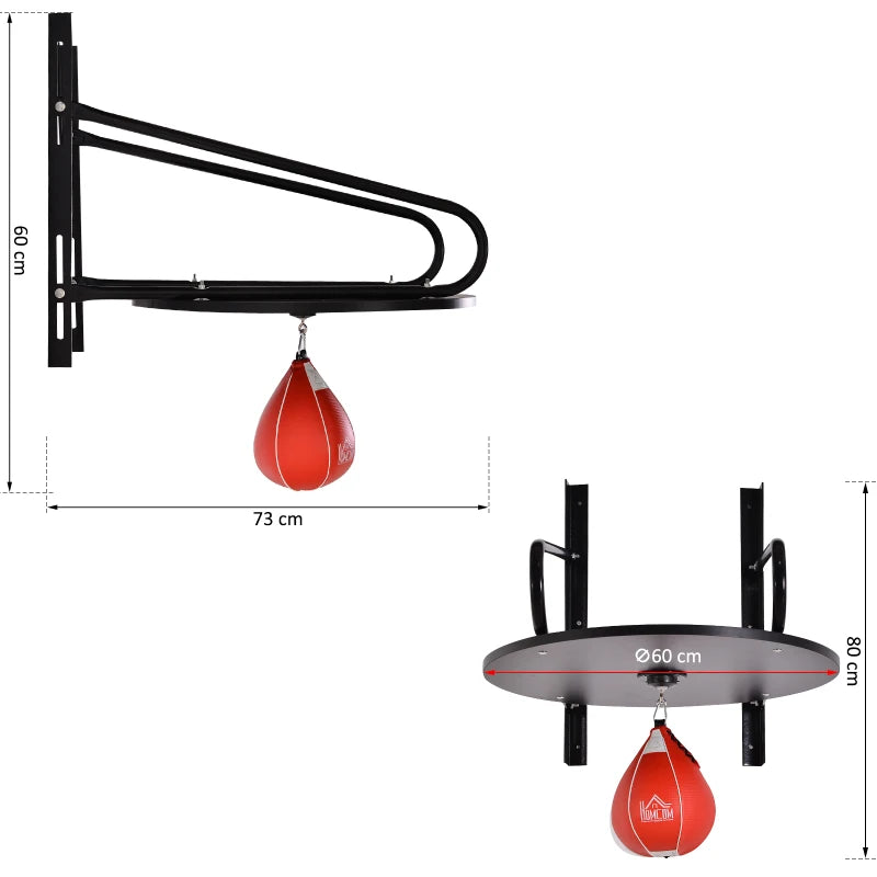 Set Boxe Pera Veloce con Piattaforma Installazione a Muro, Pompetta, Accessori Inclusi, 60 x 73 x 80 cm YI7A91-098YI7