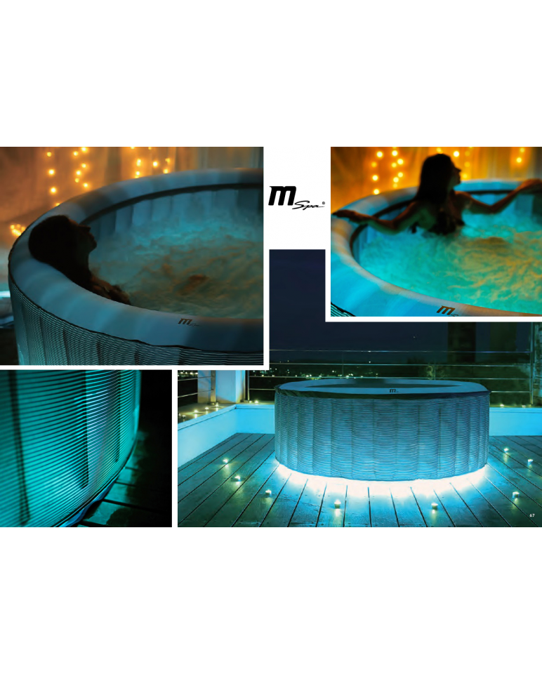 piscina con massaggio massaggiante spa riscaldante idromassaggio piscina gonfiabile fuori terra per esterno interno , in fibra di carbonio , con led e telecomando 205x70