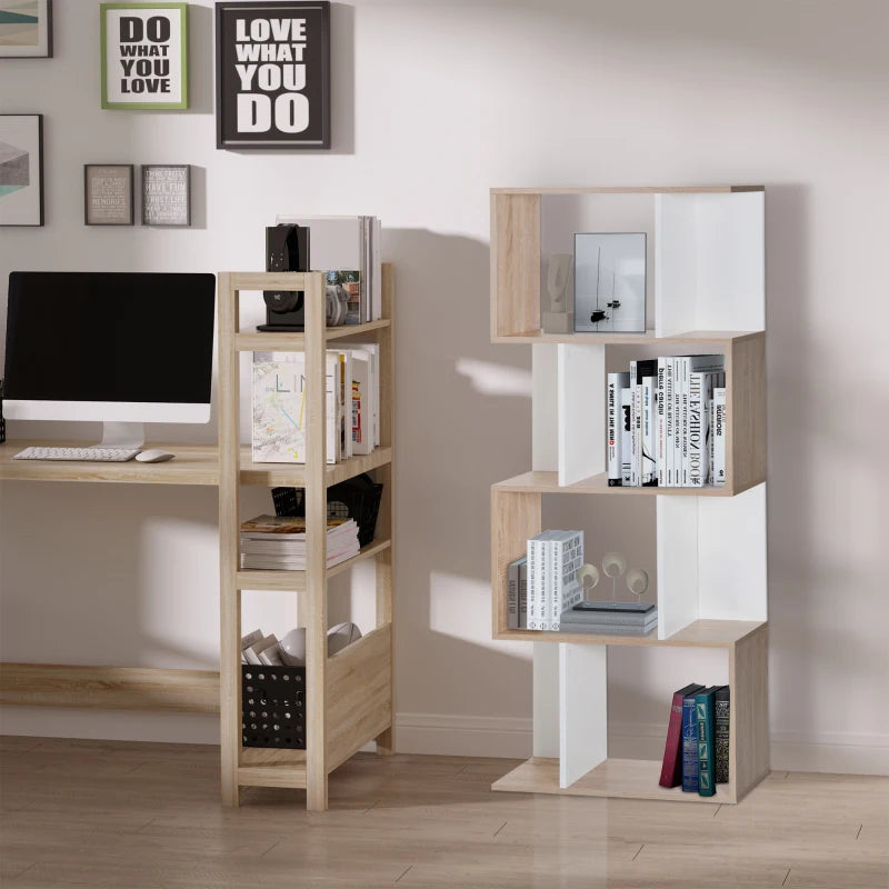 Libreria di Design Scaffale Ufficio Legno Moderna 4 Ripiani 60×24×148cm TY9833-451TY9