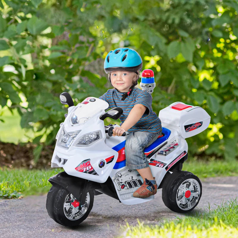 Moto Elettrica per Bambini da 3-5 Anni Motorino Elettrico Giocattolo 3 Ruote con Musica, Velocità 3KM/h, Luci 112×51×72.5cm SA4370-014AS4