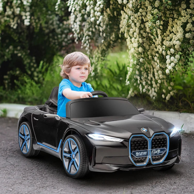 Macchina Elettrica per Bambini 3-6 Anni con Licenza BMW con Telecomando, Clacson e Fari, 115x67x45 cm, Nera HG6370-294V90BKHG6