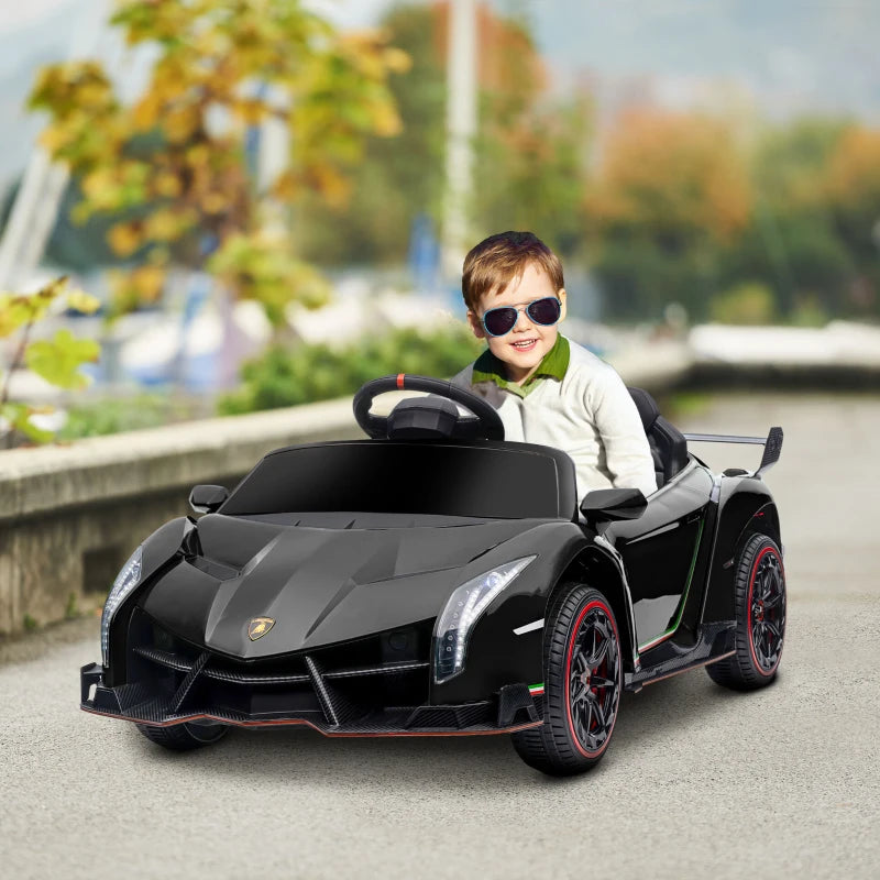 Macchina Elettrica per Bambini Lamborghini Veneno 12V con Telecomando, Età 3-6 Anni, Nero KJ9370-279V90BKKJ9