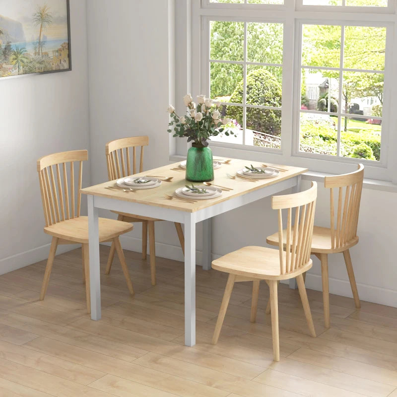 Tavolo da Pranzo 4 Posti con Piedini Antiscivolo, in Legno di Pino, 120x75x75 cm QS783A-103V00NDQS7