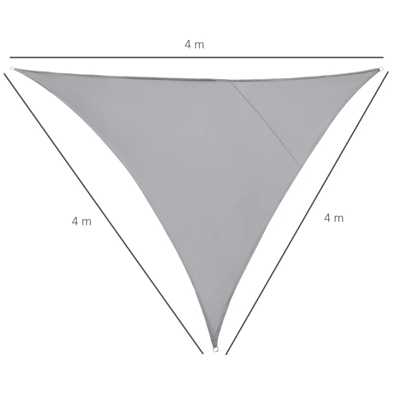 Vela Ombreggiante Triangolare, Tenda da Sole per Esterno in Poliestere Anti UV Traspirante 4x4x4m Grigio YH4840-138YH4