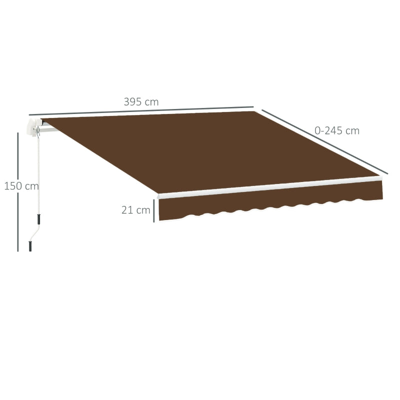 Tenda da Sole per Esterno Avvolgibile a Manovella in Metallo e Alluminio, 4x2.5m, Rosso Ruggine  YN3840-151CFYN3