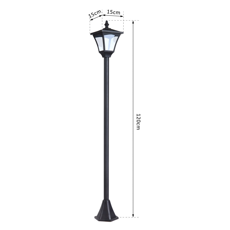 Lampada da Giardino Lampada da Terra LED da Esterno a Energia Solare Impermeabile IP44, 15x15x120 cm, Nero NE1842-107NE1