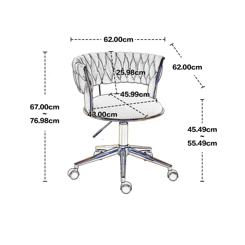 Sedia da Ufficio in Velluto Girevole a 360°, con Altezza Regolabile, Design Unico per il Salotto, Blu GF6F-GOM-W1880109492GF6