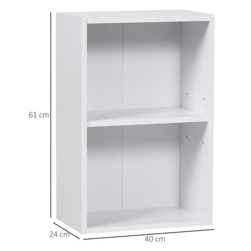 Libreria Bassa in Legno, Mobiletto Multiuso Design Moderno Bianco con Ripiano Regolabile 40x24x61cm JK502-0598JK5