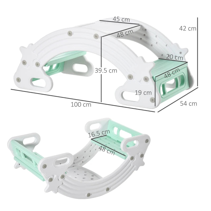 Set 2 in 1 Altalena per Bambini e Tavolo e Sedie per Bambini con 2 Seggiolini, in HDPE, 100x54x42 cm SD5331-027V00GYSD5