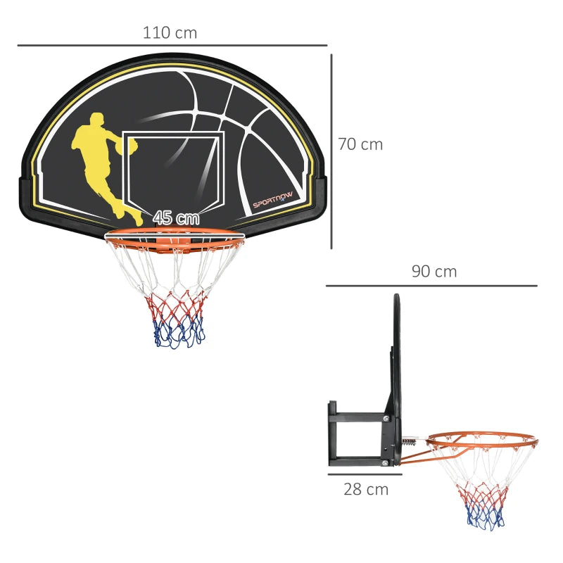 Canestro Basket per Bambini e Adulti da Indoor e Outdoor in Acciaio e PE, 110x90x70 cm, Nero e Giallo DE4A61-033V00OGDE4