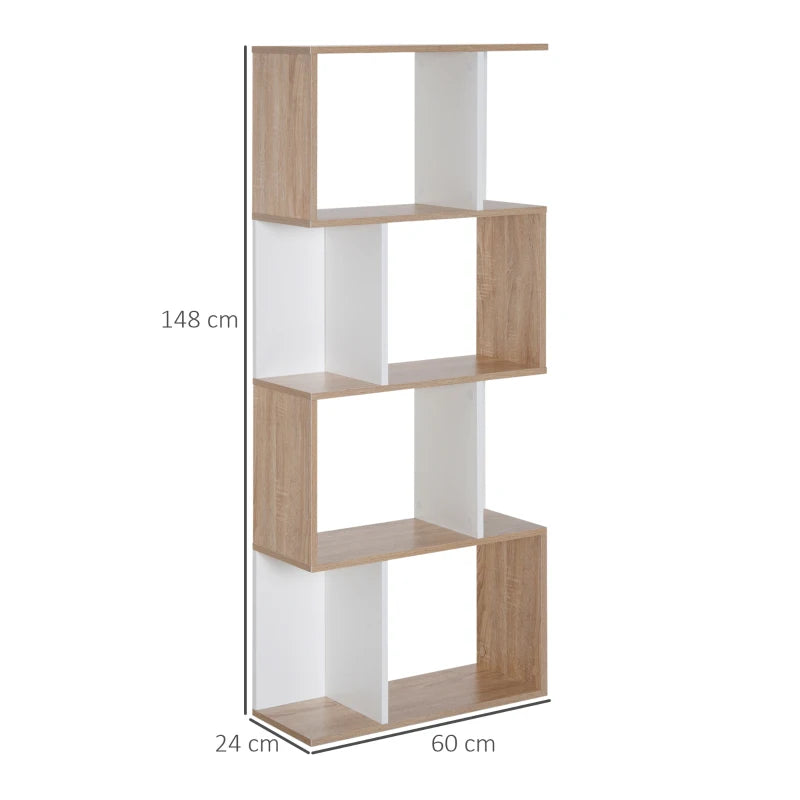 Libreria di Design Scaffale Ufficio Legno Moderna 4 Ripiani 60×24×148cm TY9833-451TY9