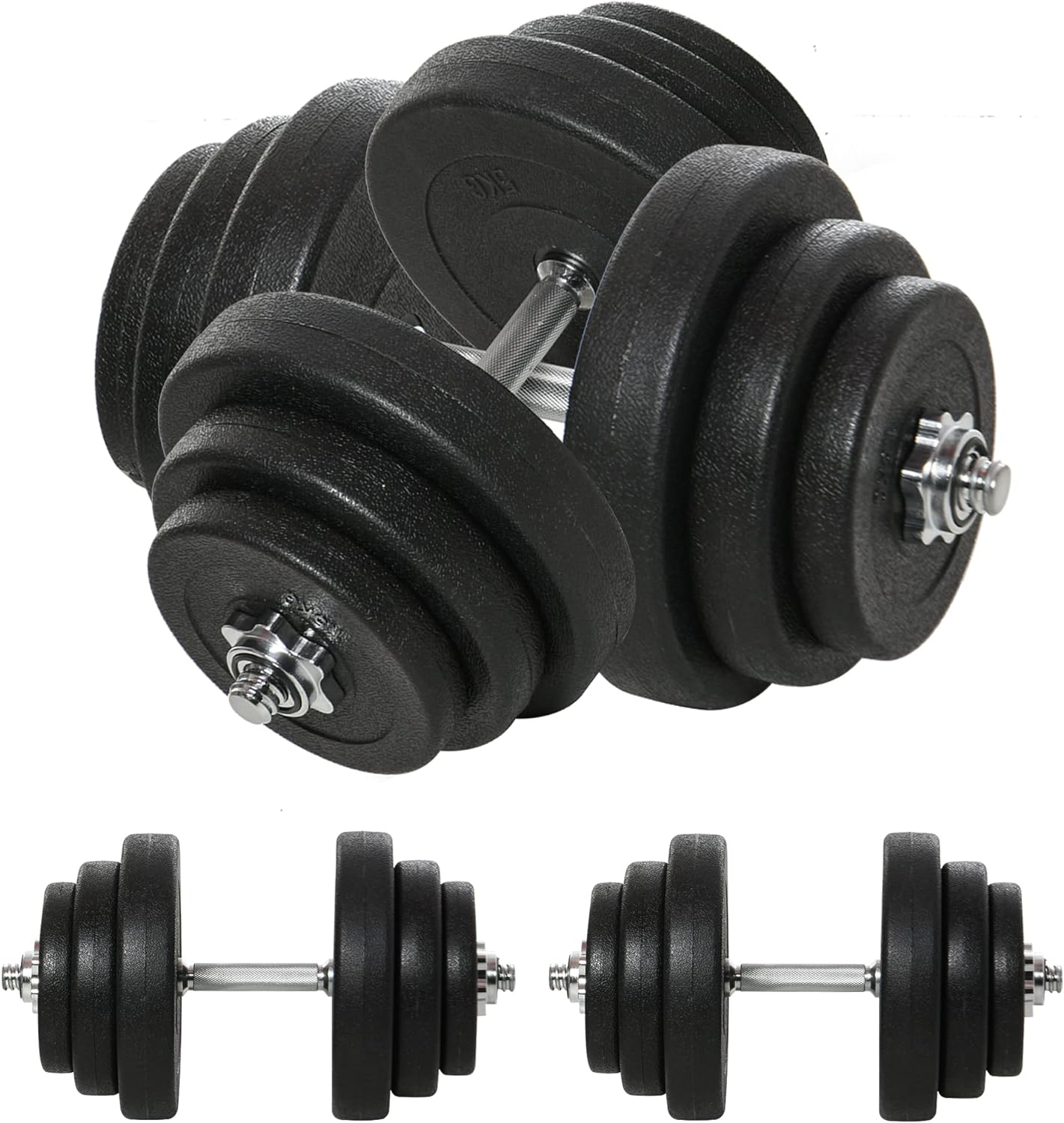 Set Manubri Palestra 40kg (4x5kg, 4x2.5kg, 4x1.5kg), Pesi Palestra con 12 Dischi da 1.5kg, 2.5kg, 5kg, Փ25mm, per Allenamento a Casa 887B1-0126D55