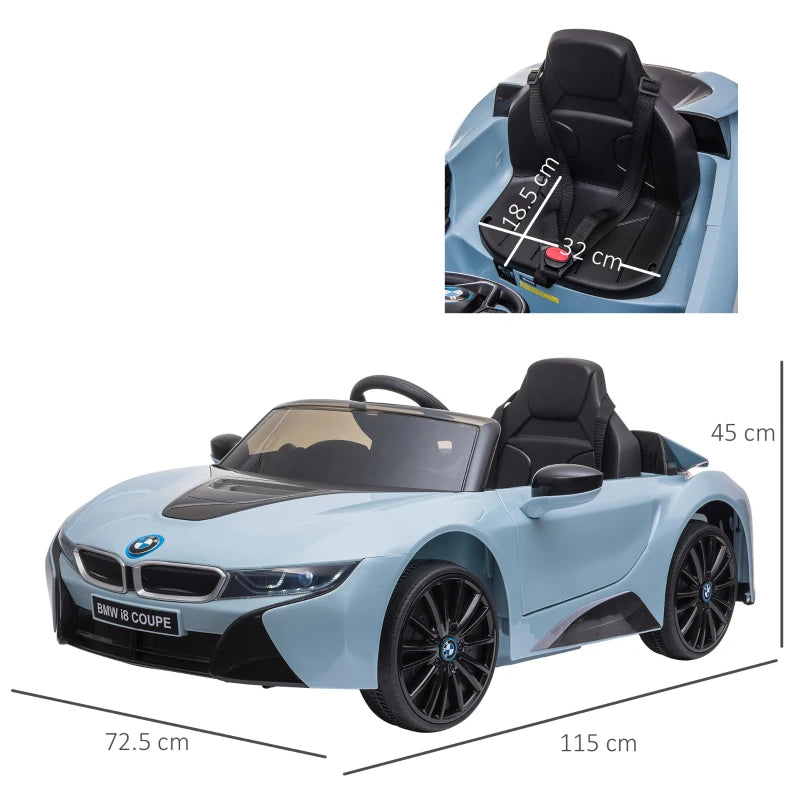 Macchinina Elettrica per Bambini BMW I8 Coupé 6V 3-8 anni con 2.4G Telecomando, Doppie Porte, Luci e Musica, Blu LW6370-118V90LW6