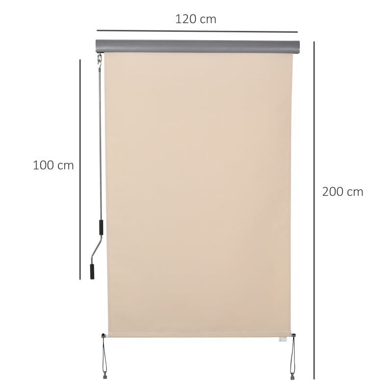 Tenda Avvolgibile Parasole con Manovella, Installazione a Muro o Soffitto, 120x200cm, Beige ZS4830-235CWZS4