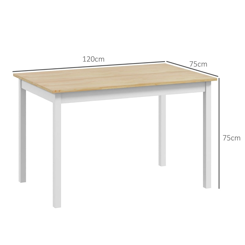 Tavolo da Pranzo 4 Posti con Piedini Antiscivolo, in Legno di Pino, 120x75x75 cm QS783A-103V00NDQS7