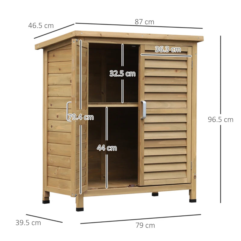 Casetta da Giardino in Legno di Abete con Tetto in Bitume Impermeabile, 87x46.5x96.5cm ZX5845-248ZX5