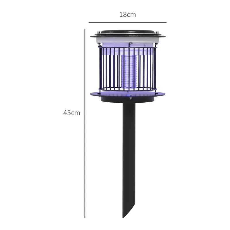 Set 2 Lampade Antizanzare da Esterno 2 in 1 con Luce LED e UV, Ricarica Solare e USB, Nero XN4849-020V00BKXN4