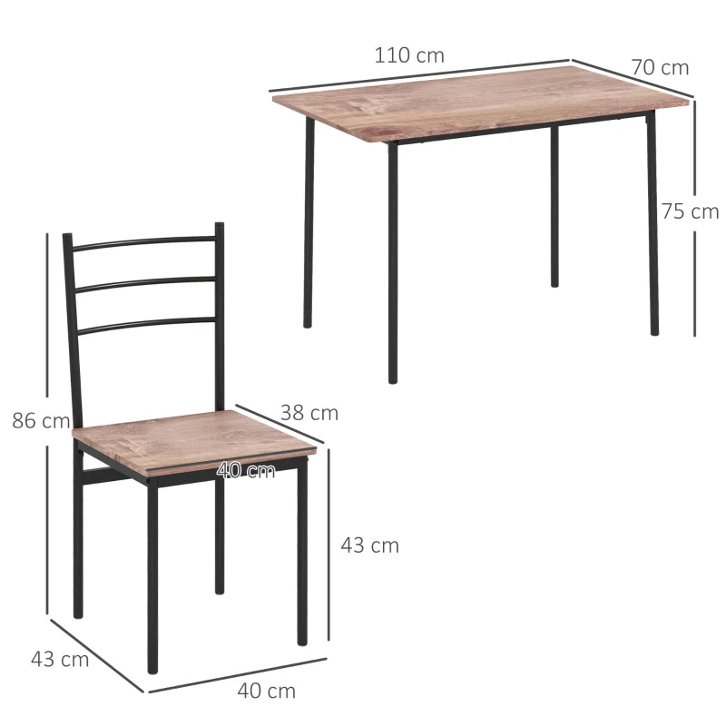 Set Tavolo e Sedie 5 Pezzi Salvaspazio con Tavolo da Cucina Rettangolare e 4 Sedie Moderne, in MDF e Acciaio WD483A-051V80LRWD4