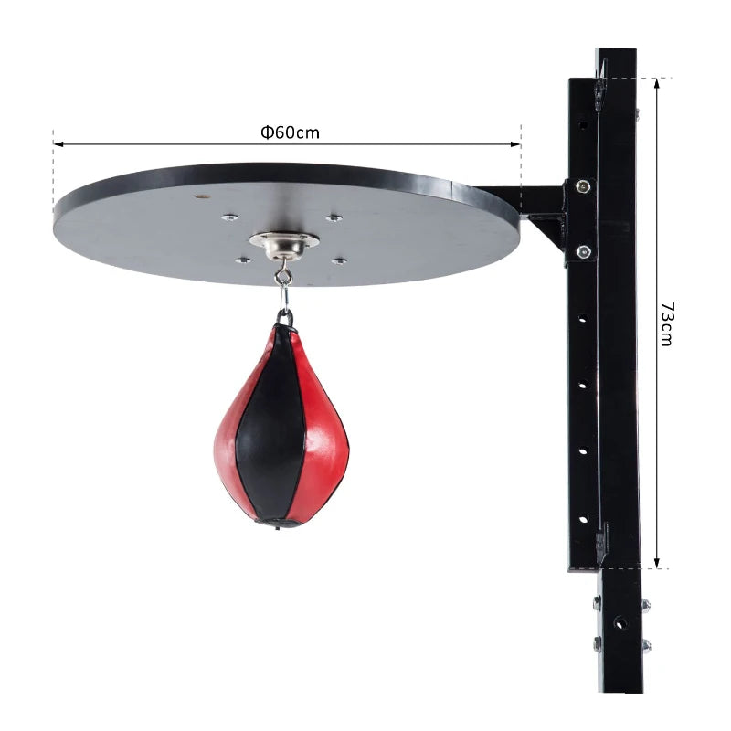 Piattaforma Boxe con Speedball Φ21 cm, Punching Ball per Allenamento Pugilato Arti Marziali, in Legno e Acciaio HG4A90-022HG4