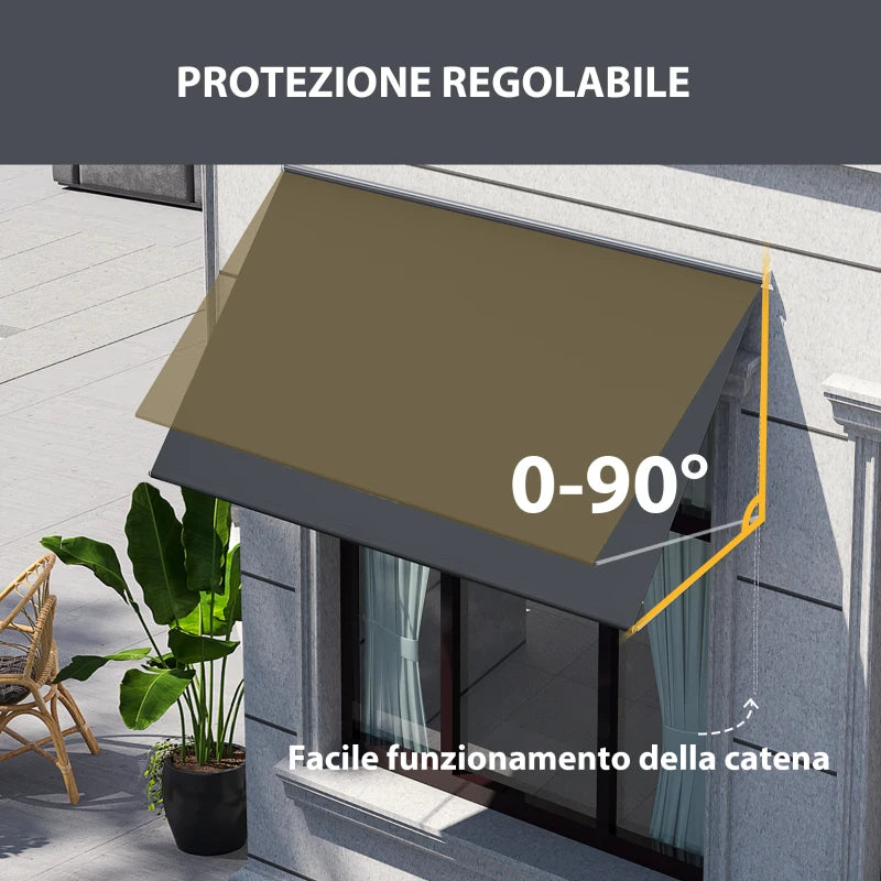 Tenda da Sole a Bracci con Apertura Manuale, Inclinazione e Protezione UV30+, 150x120 cm, Grigio ZS2840-238V00CGZS2