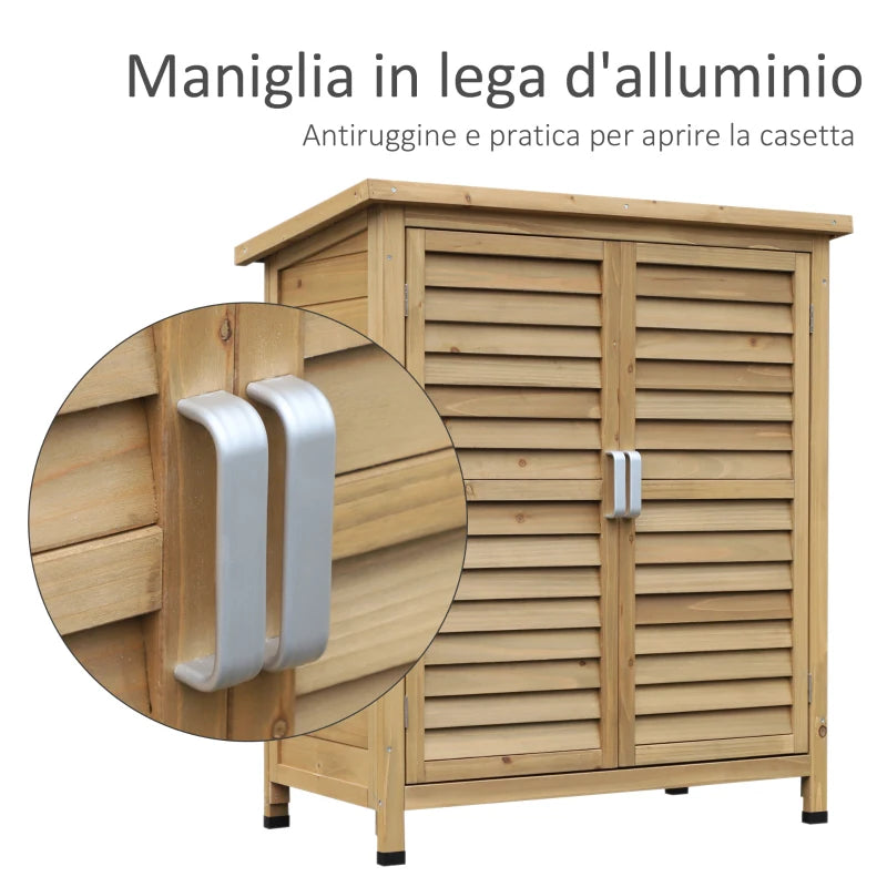 Casetta da Giardino in Legno di Abete con Tetto in Bitume Impermeabile, 87x46.5x96.5cm ZX5845-248ZX5